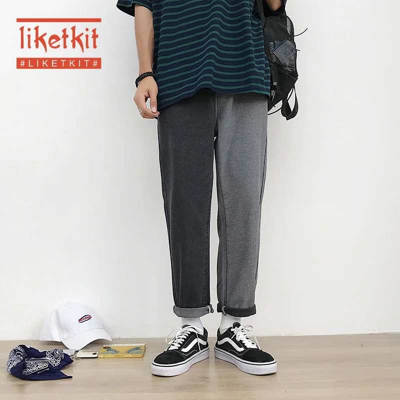 Liketkit мужские повседневные джинсы 2019 лоскутные контрастные цветные прямые