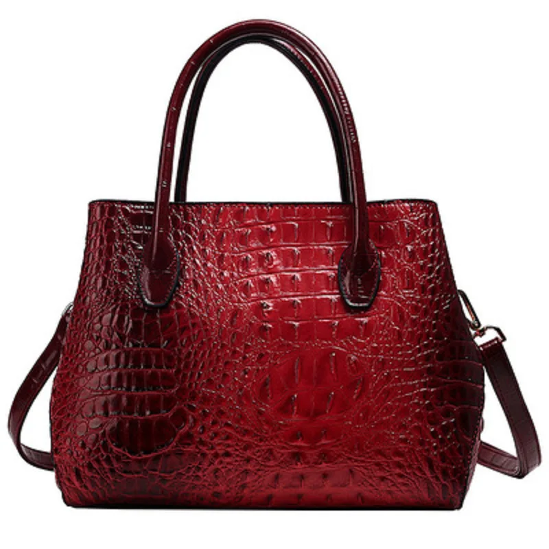 Новинка 2020 женская сумка модная с узором крокодиловая кожа Большая