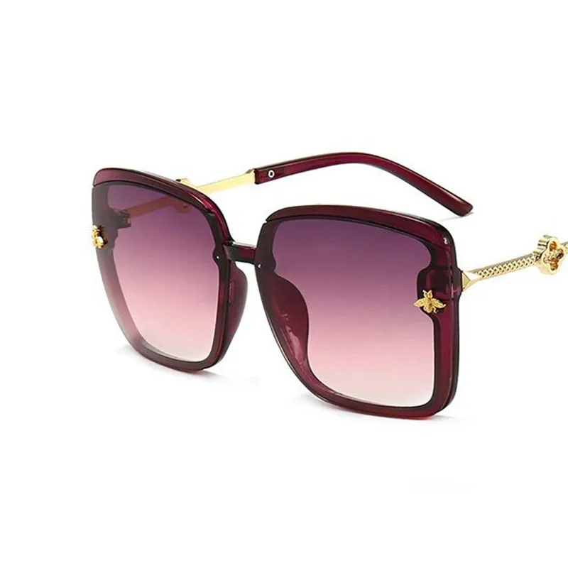 

Classic Retro Women Sunglasses Oversize Square 2021 New Korean Fashion Bee Vintage Sun Glass Outdoor Driving Eyewear Anti-UV