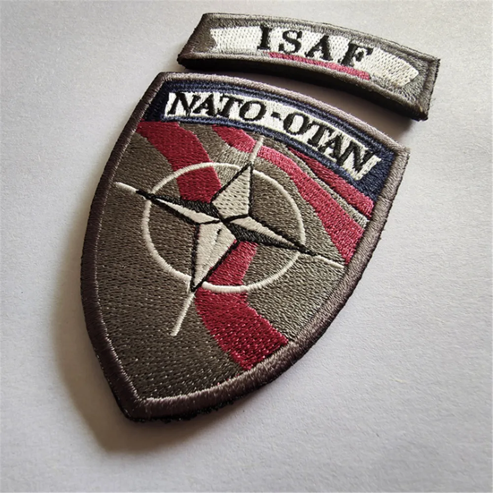 

AHYONNIEX 1 Pc High Quality 3D Three-Dimensional Embroidery Armband Badge Flag NATO Alliance ISAF Cloth Patch DIY