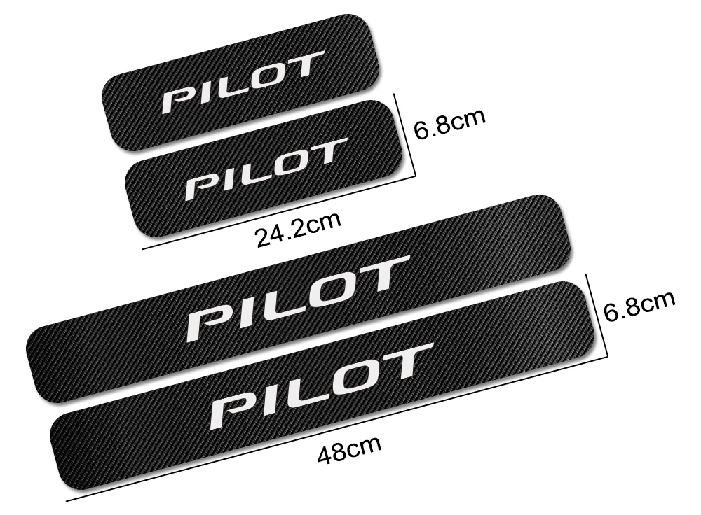 Для Honda Pilot, 4 шт., защита для автомобиля, Накладка на порог, наклейки, защита от царапин, наклейки, покрытие из углеродного волокна, аксессуары для тюнинга автомобиля
