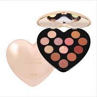 novo 12 color heart shaped eyeshadow palette beauty glazed matte glitter eyeshadow palette lasting makeup eyeshadow t1364
