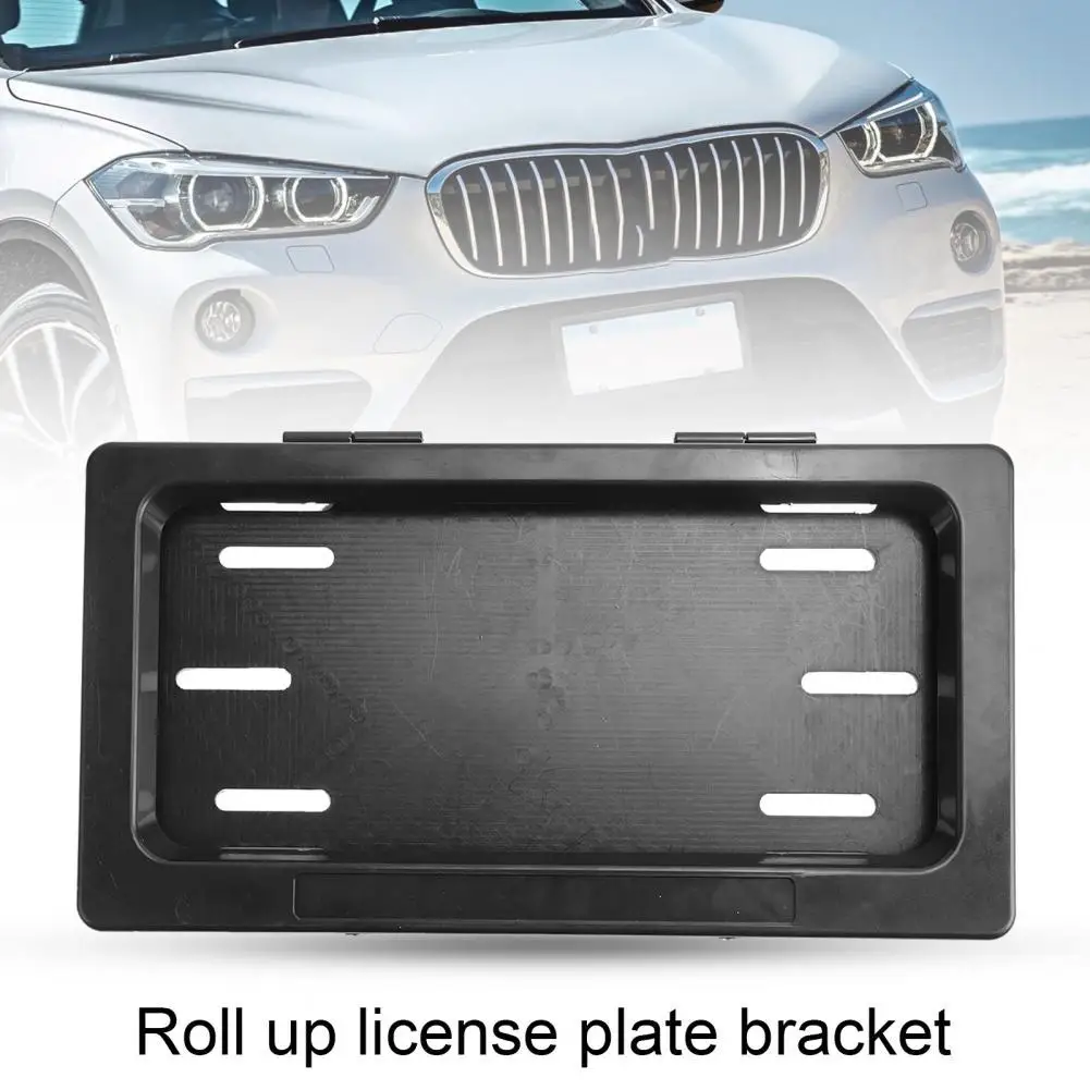 

2Pcs Front Rear Roller Shutter Remote License Plate Frame Holder Hidden Ignitor Interface for US Standard New Energy Vehicles
