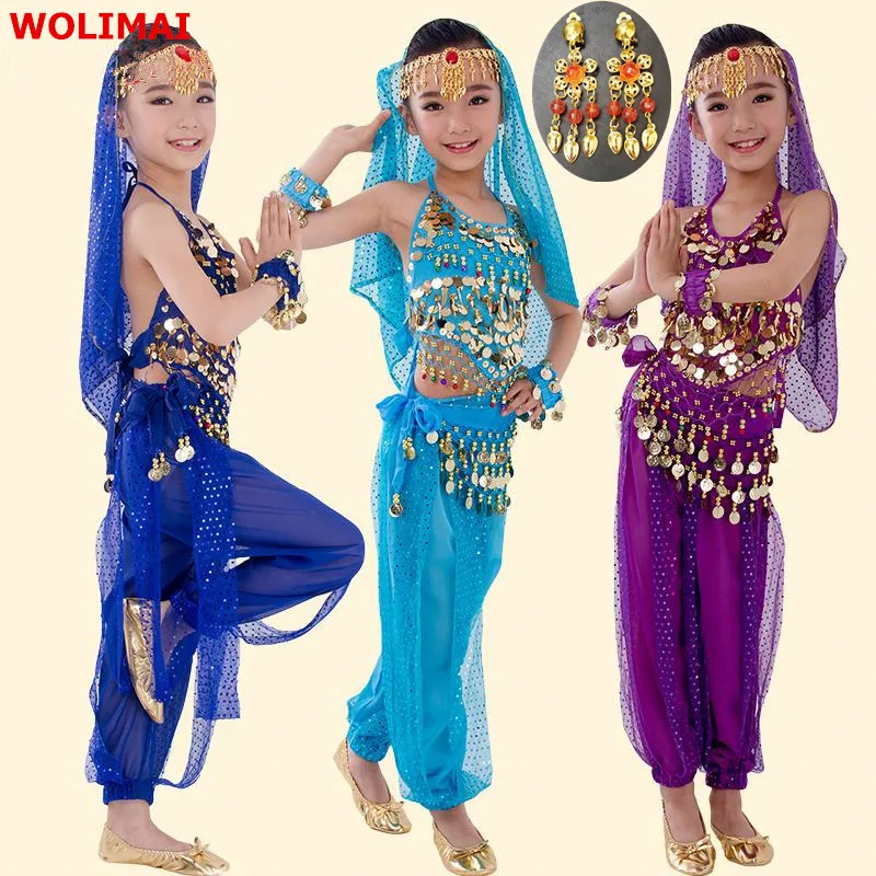Костюм для танца живота детский тканевый костюм индийский комплект выступлений
