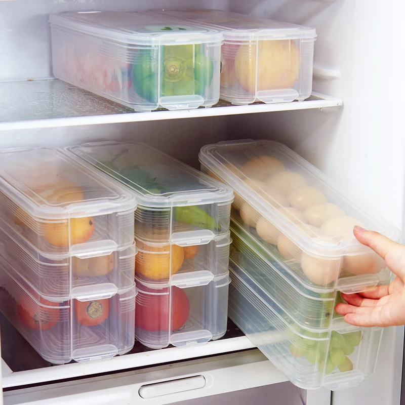 

Organizer Food Container Refrigerator Storage Boxes Transparent PP Storage Box Grains Beans Storage Contain Sealed WJ122528