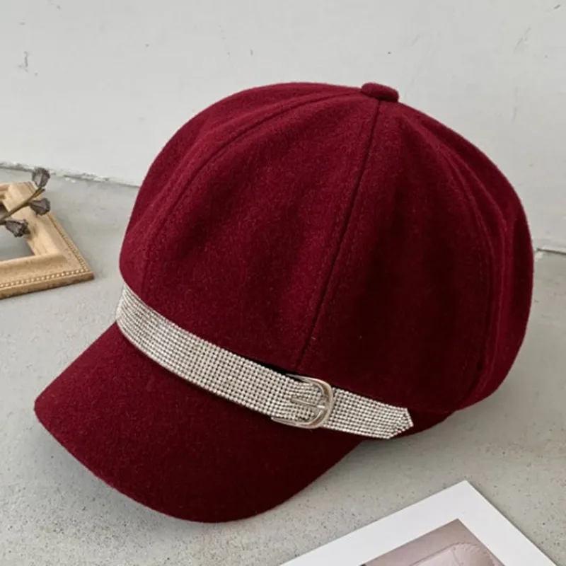 SHALUOTAOTAO трендовые женские теплые кепки газетчика осень-зима элегантная винтажная