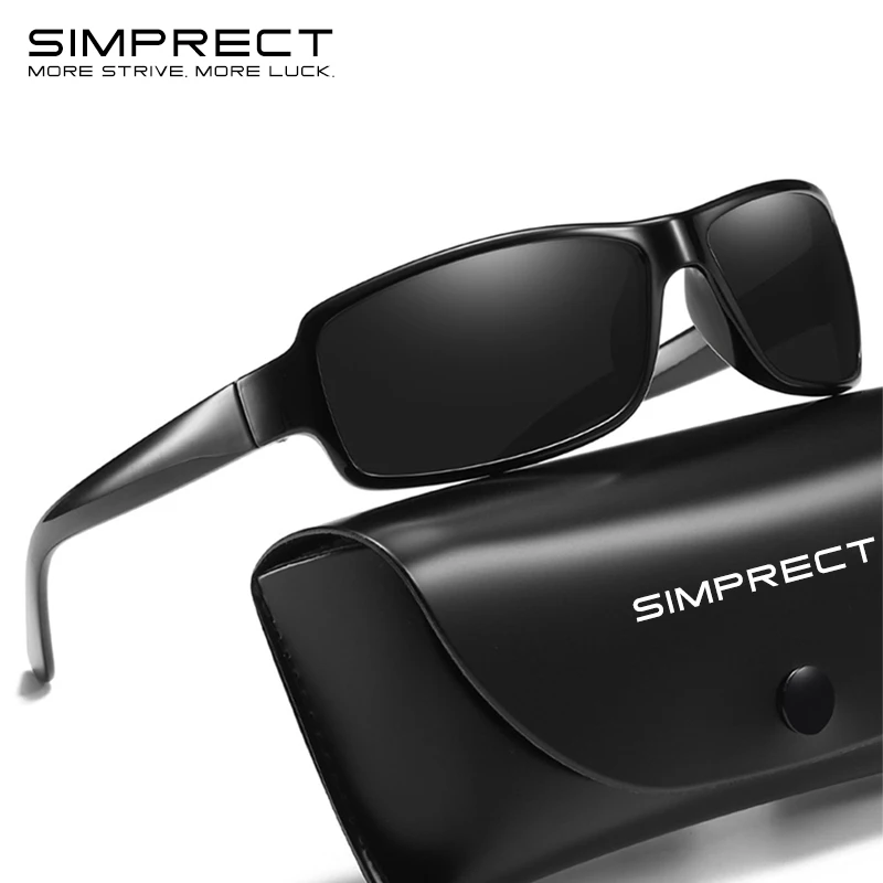 SIMPRECT, Ретро стиль, поляризационные солнцезащитные очки, мужские,, Ретро стиль, солнцезащитные очки, квадратные, зеркальные, солнцезащитные очки для мужчин, антибликовые, водительские очки