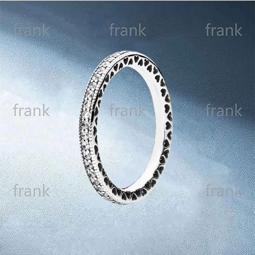 

190963CZ HEARTS OF SILVER STACKABLE RING