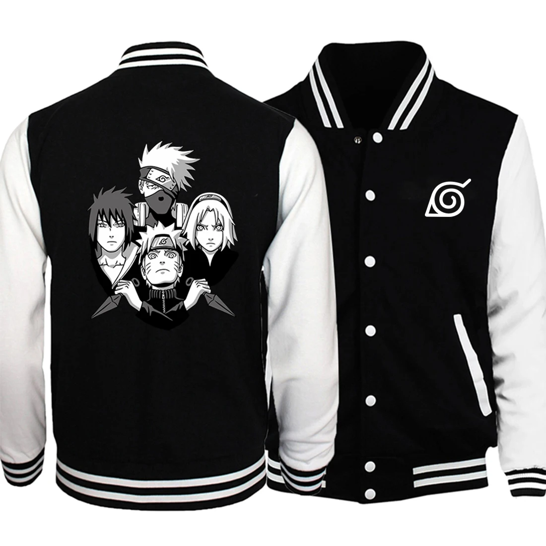 

FOR 2022 Women Hoodies Hot Sale Anime Cartoon Casual Sweatshirts Konoha Printed Unisex Baseball Jackets Spring Autumn