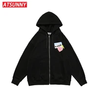 atsunny blackair hip hop hoodie sweatshirt streetwear harajuku hoodie pullover autumn cotton cartoon anime bad hoodie