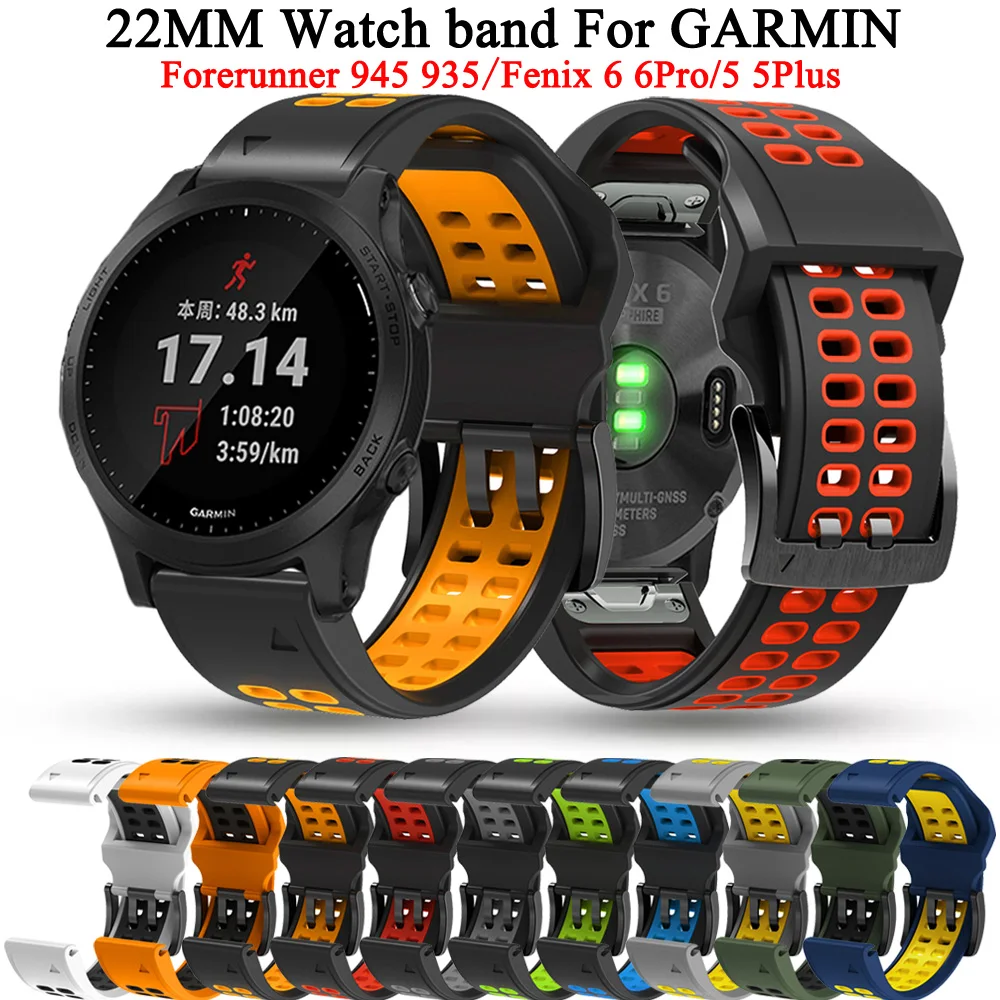 

Watch Wristband Band For Garmin Forerunner 945 935 Fenix 6 Pro 5 Plus S60 22mm Smartwatch Quick Release Silicone Strap Fenix 6 5