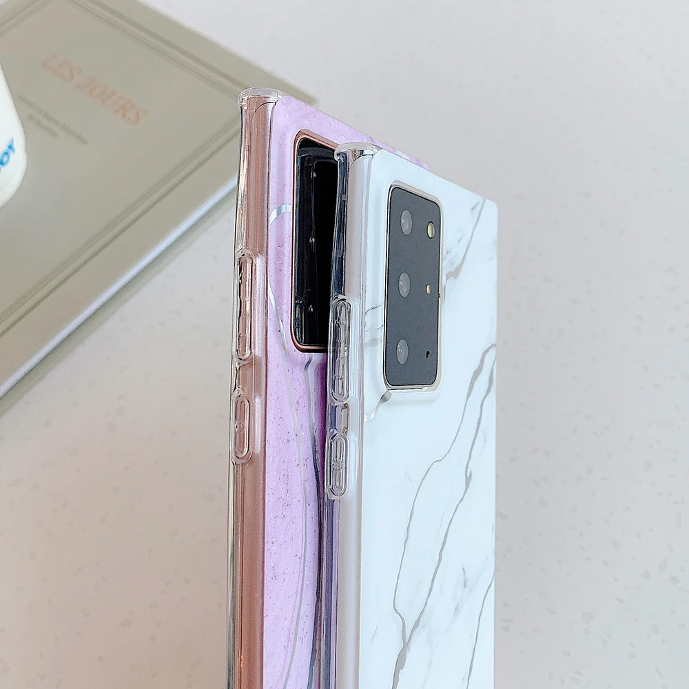 

Electroplated Marble Phone Case For Samsung A72 A52 A32 A21S A51 A71 S21 S20 FE S10 S9 S8 Plus Note 20 Soft Back Cover