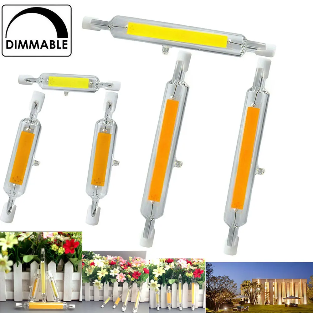 Dimmable R7s LED J78 J118 7W 12W 15W 25W COB Bulbs Ceramic Glass Tube Light Ampoule Replacement 70-200W Halogen Bombillas Lights