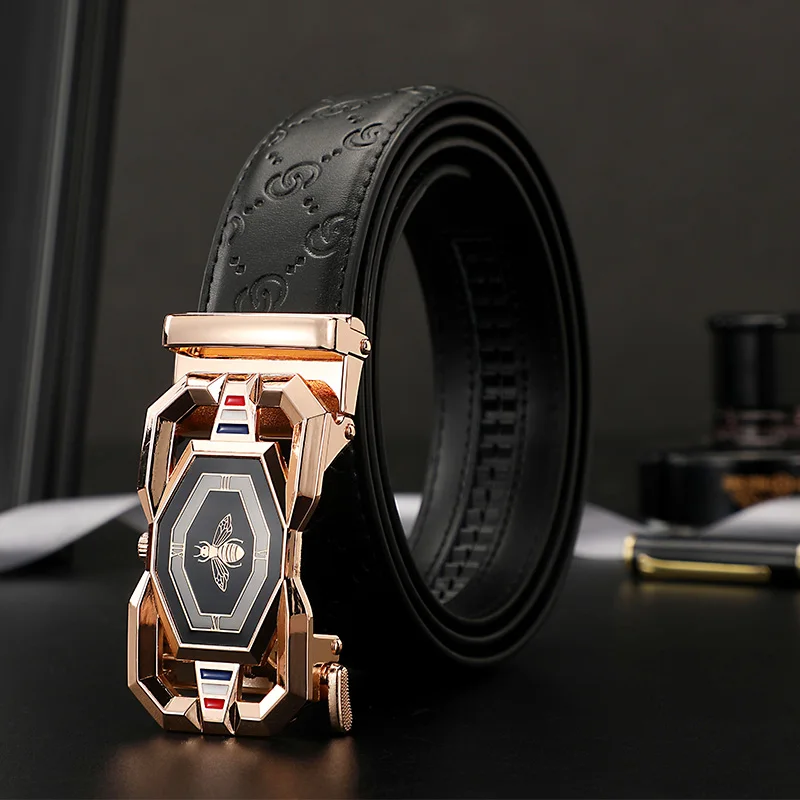 

Man Belt Fashion Designer Luxury Belt for Men Casual Jeans Leather Automatic G Buckle Famous Brand Business Dress Belt ZD2175