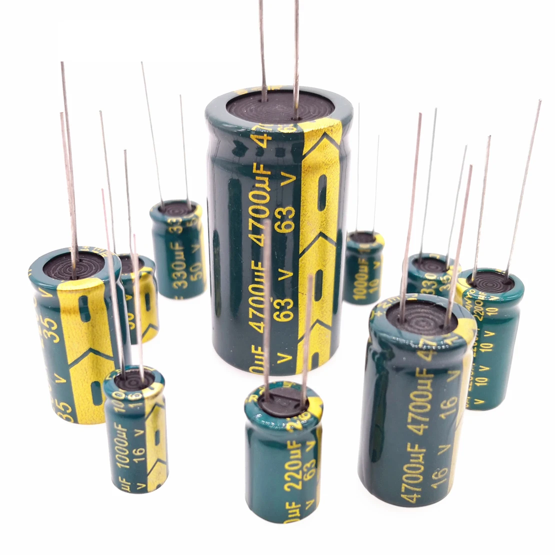 

5-20pcs 6.3v 63v 100v 250v 400v 450v Low ESR high frequency aluminum capacitor 47UF 100UF 220UF 330UF 470UF 680UF 1000UF 1500UF