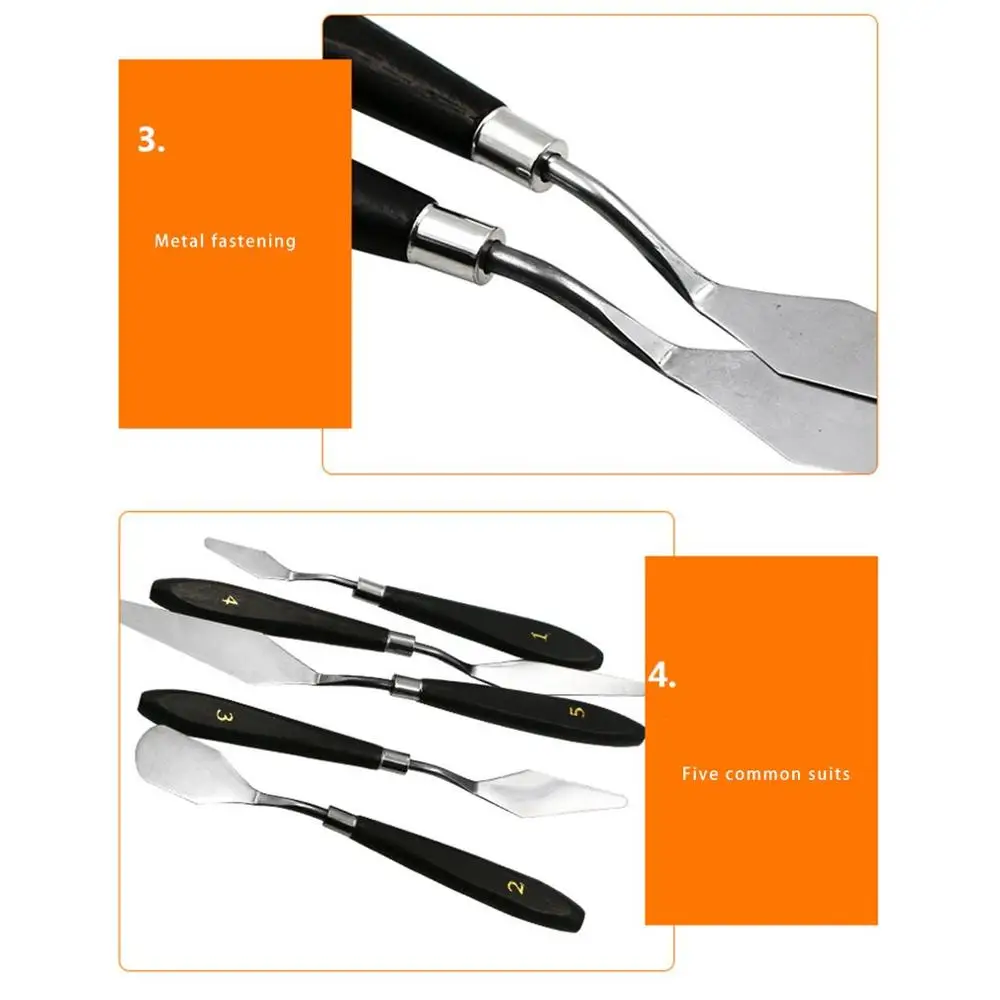 5 шт. профессиональный набор шпателей палитра ножи для живописи маслом