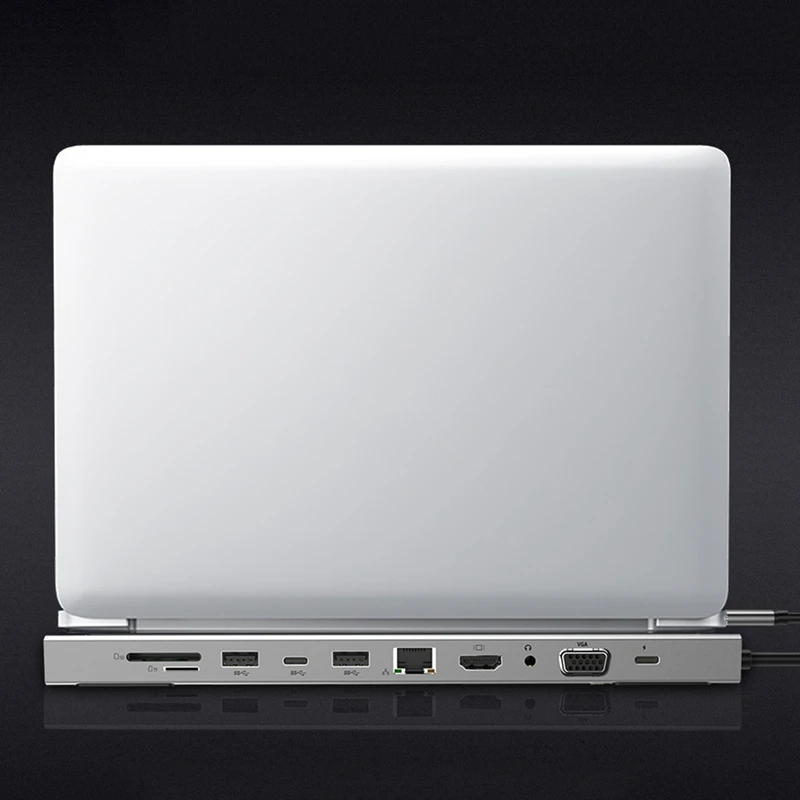 

11 in 1 USB C Laptop Docking Station Type C to HDMI VGA RJ45 Ethernet USB 3.0 SD/TF Card Reader With PD Charging for Pro