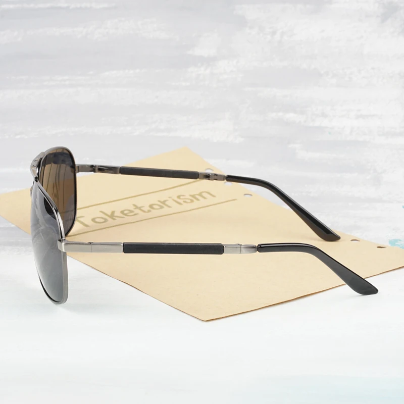 Toketorism, новинка, солнцезащитные очки большого размера, Мужские Складные солнцезащитные очки, очки для вождения, поляризованные складные очки 543A