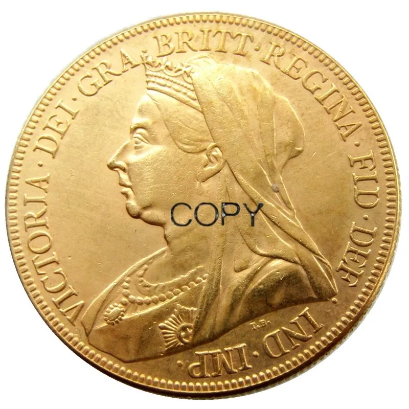 

Victoria Five Pounds 1893 Gold Plated copy coin