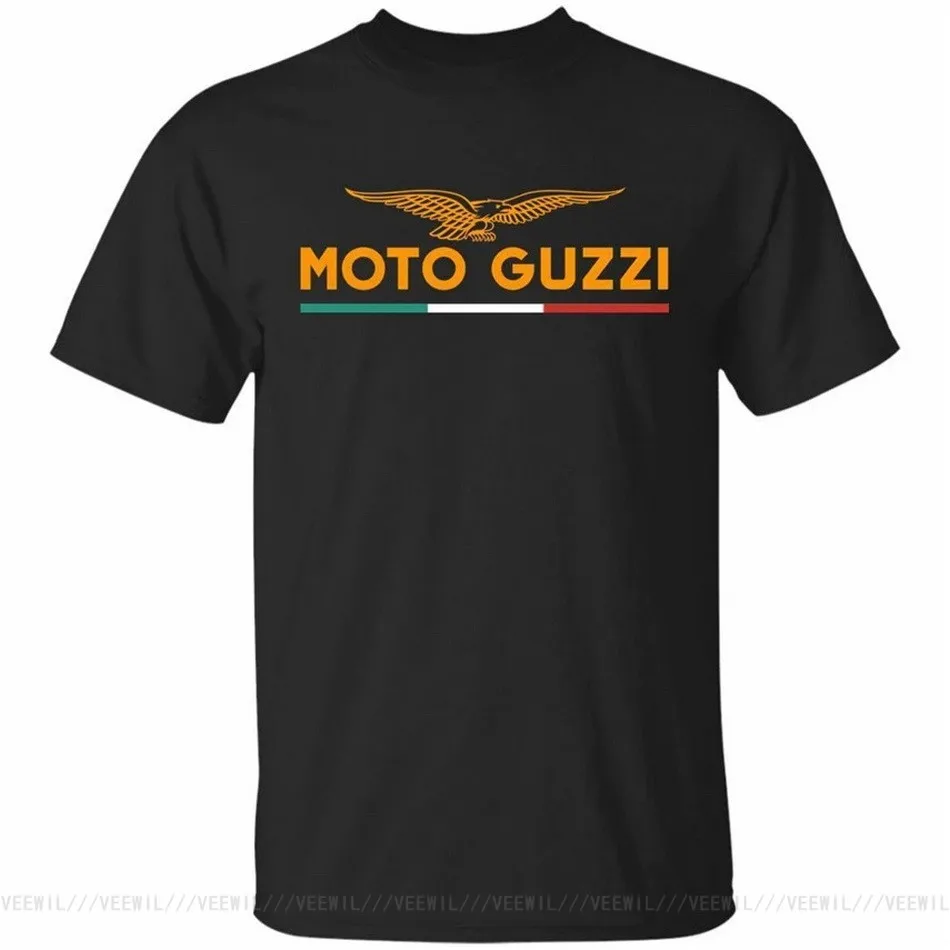 

Черная темно-синяя футболка Moto Guzzi с логотипом орла, клейкая эмблема Moto Guzzi S 5XL, футболка большого размера