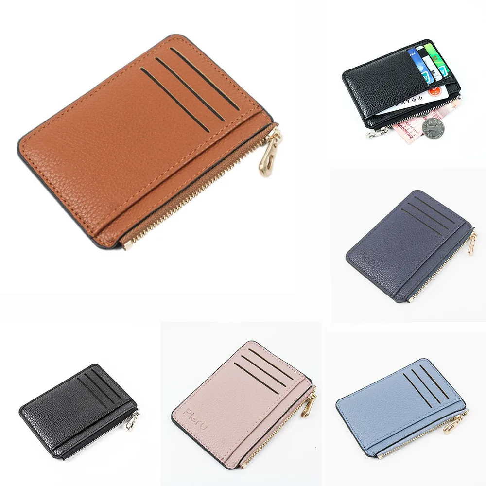 

Credit Unisex Business Holder Wallet Case Mini Leather Women Card 1pcs
