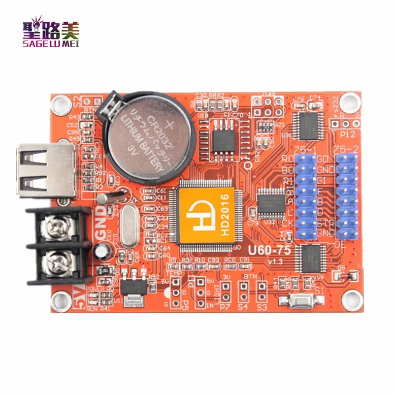 HD-U60-75 (2x порты Hub75B) маленький Графический светодиодный модуль управления