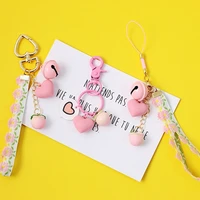 korean smart phone strap lanyards for iphone samsung cute pink girl flower ball decor mobile phone wrist strap rope phone charm
