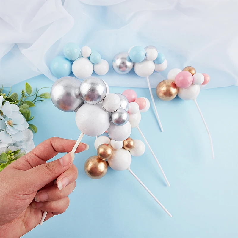 

10.5cm Wide Ball Balloon Cake Topper Creative Cupcake Insert Card Flags For Baby Shower Birthday Party Cake Decoration