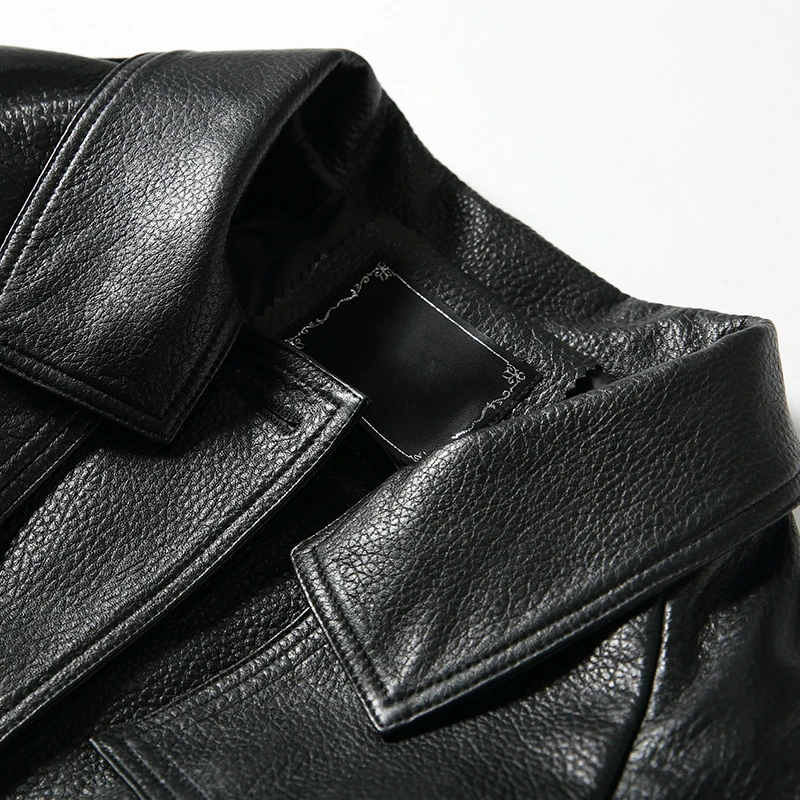 Женская уличная куртка из натуральной овечьей кожи на весну и осень короткая