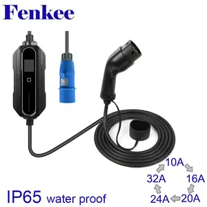 type 2 ev charger 32 amp portable electric vehicle charger cee plug 220v 240v car charging cable iec 62196 2 free global shipping
