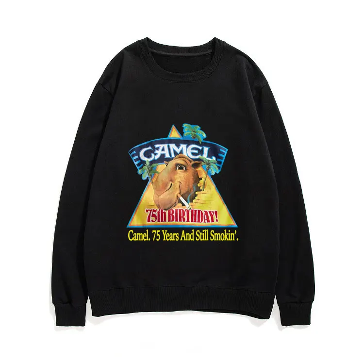 

VTG 1988 Camel Cigarettes Rocket Classic Sweatshirt 75 Years and Still Smokin Letter Print Pullover Men Women Fashion Streetwear