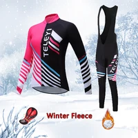 womens fashion winter cycling jersey set 2021 thermal fleece road bike clothing warm suit female bicycle clothes uniform dress