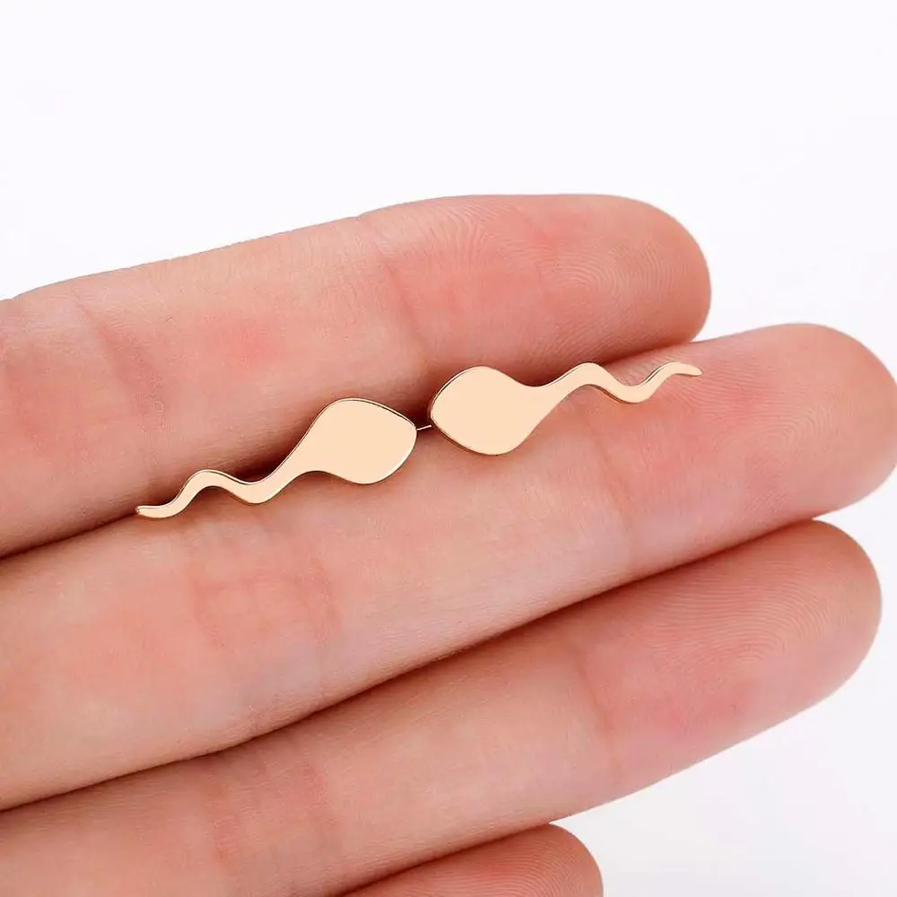 CHENGXUN серьги гвоздики в форме спермы уникальные стиле панк для взрослых