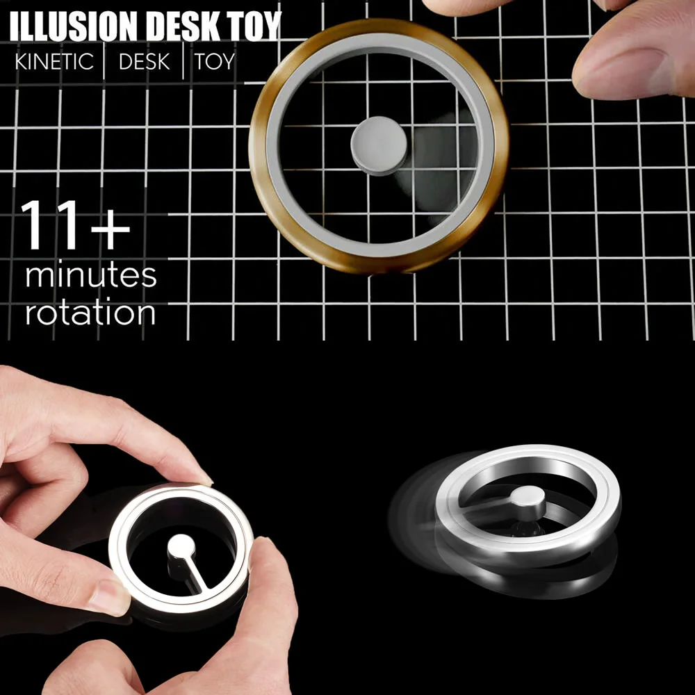

Spinning Top Balance Toy Precision Gyroscope Educational Toys Mesmerizing Optical Illusion Desk Toy Balanced Coin Size Spinner