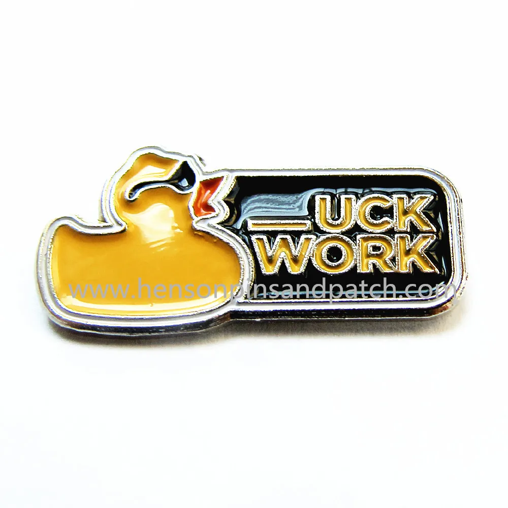 Розничный и складской металлический мягкий значок желтая утка