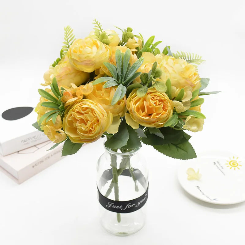 3 комплекта искусственных цветов пион букет украшения дома аксессуары Diy