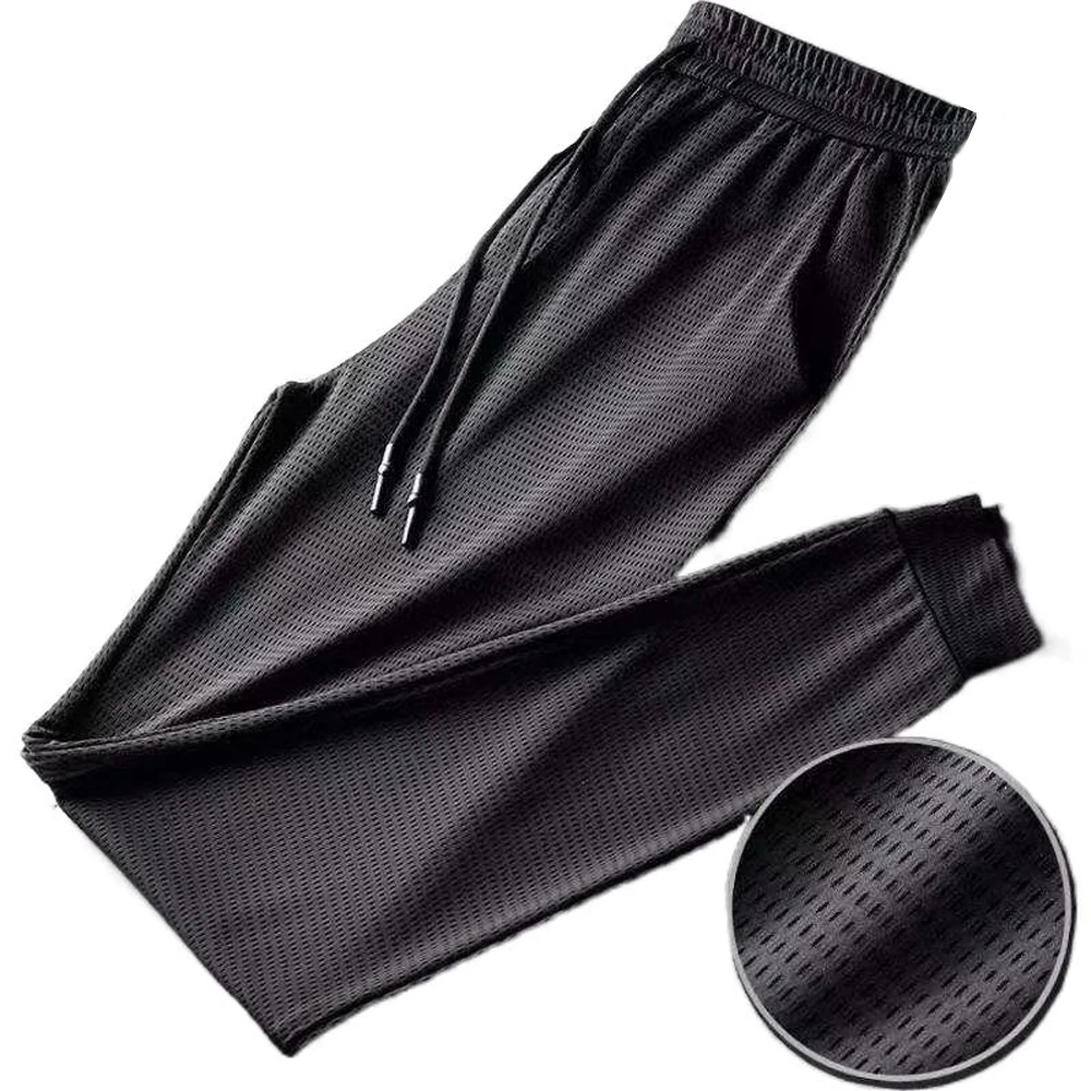 Мужские дышащие повседневные брюки из ледяного шелка Одежда для бега Спортивные