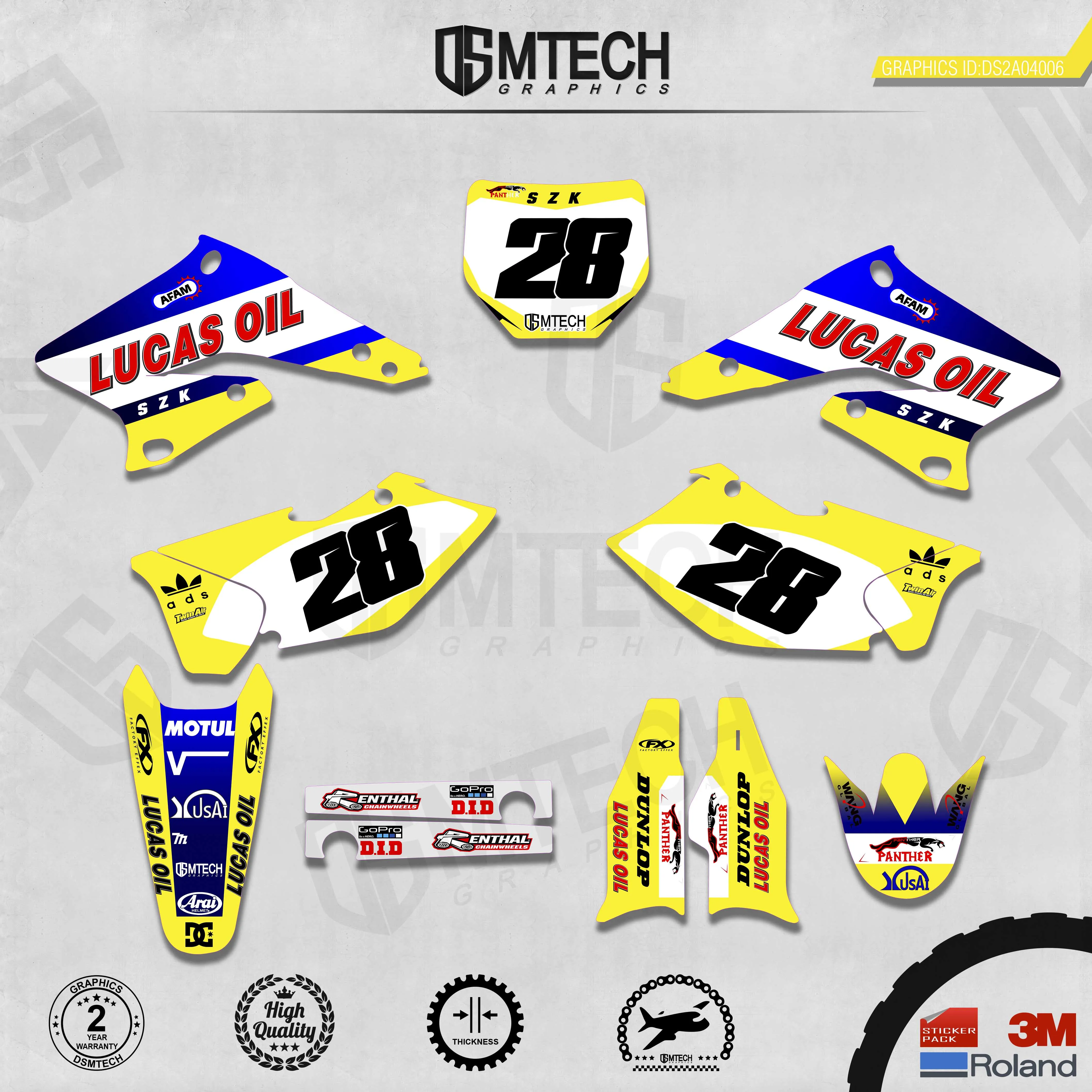 DSMTECH Customized Team Graphics Backgrounds Decals 3M Custom Stickers For 2004-2006 RMZ250  006