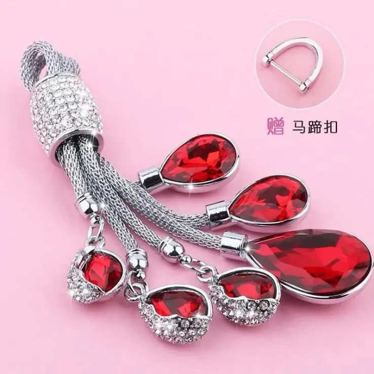 red keyring Чехол для ключей автомобиля из цинкового сплава и замши с мехом для Volvo XC40 XC60 XC90 S90 V90 T5 T6 T8 автомобильные аксессуары защита ключей - Название цвета: red keyring