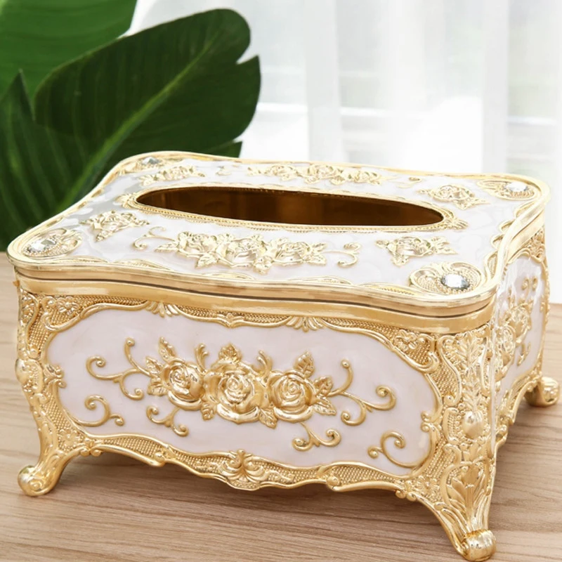 

Acrylic Tissue Box Universal Paper Rack Office Table Accessories Home Office KTV Hotel Car Case Holder Gold
