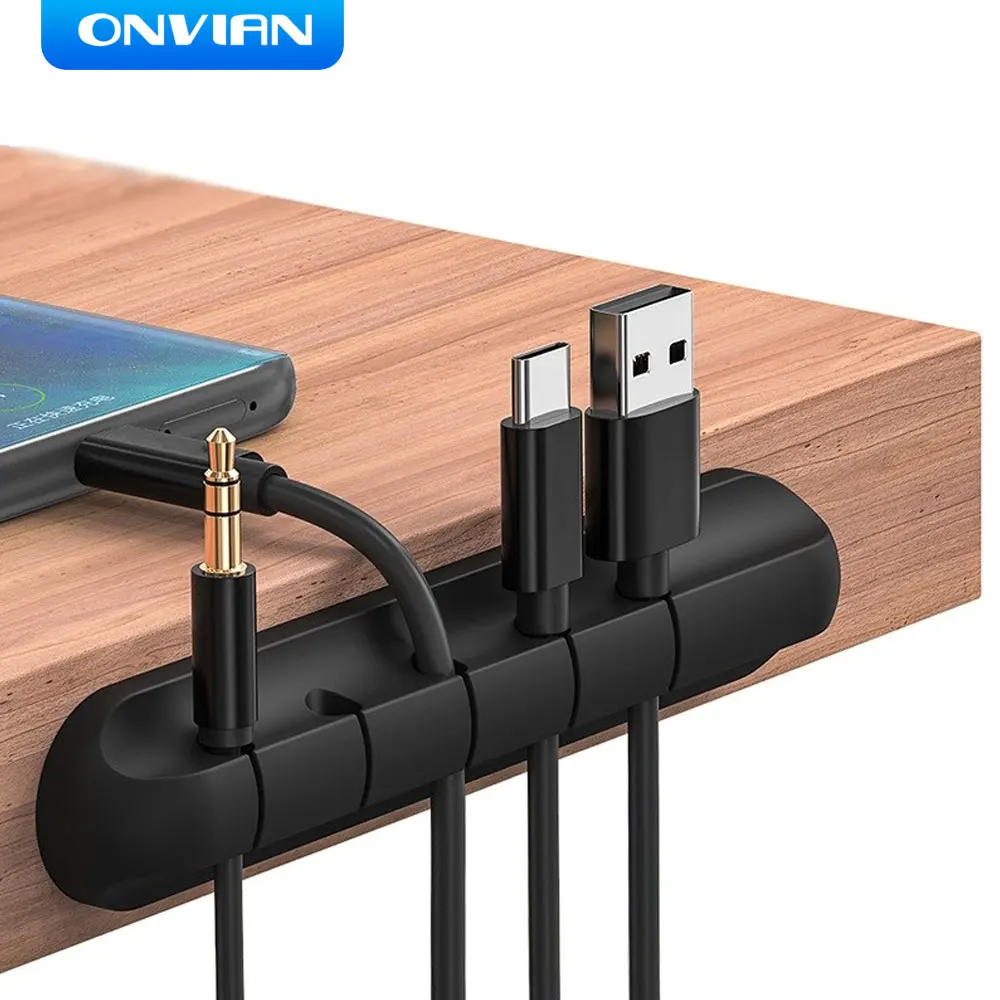 

Onvian Cable Organizer Silicone USB Cable Holder Winder Flexible Cable Management Clips For Mouse Headphone Earphone Keyboard