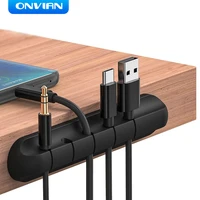 onvian cable organizer silicone usb cable holder winder flexible cable management clips for mouse headphone earphone keyboard