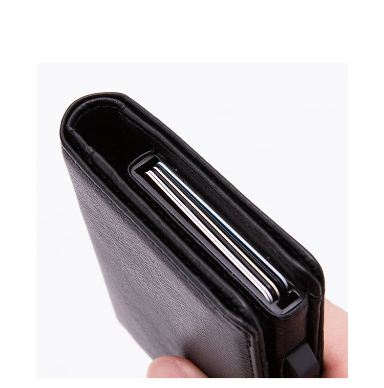 BISI GORO из искусственной кожи RFID модный кошелек алюминиевая коробка Высокое качество Многофункциональный чехол для визиток Pop Up держатель для карт