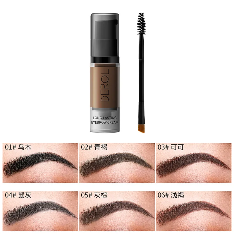 Дерол Стойкая Крем для бровей Водонепроницаемый оттенок макияж с набор кистей