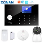 Беспроводная домашняя охранная сигнализация ZONAN G30 + G34 Tuya Gsm 4G WiFi, аксессуары для сирены с датчиком двери