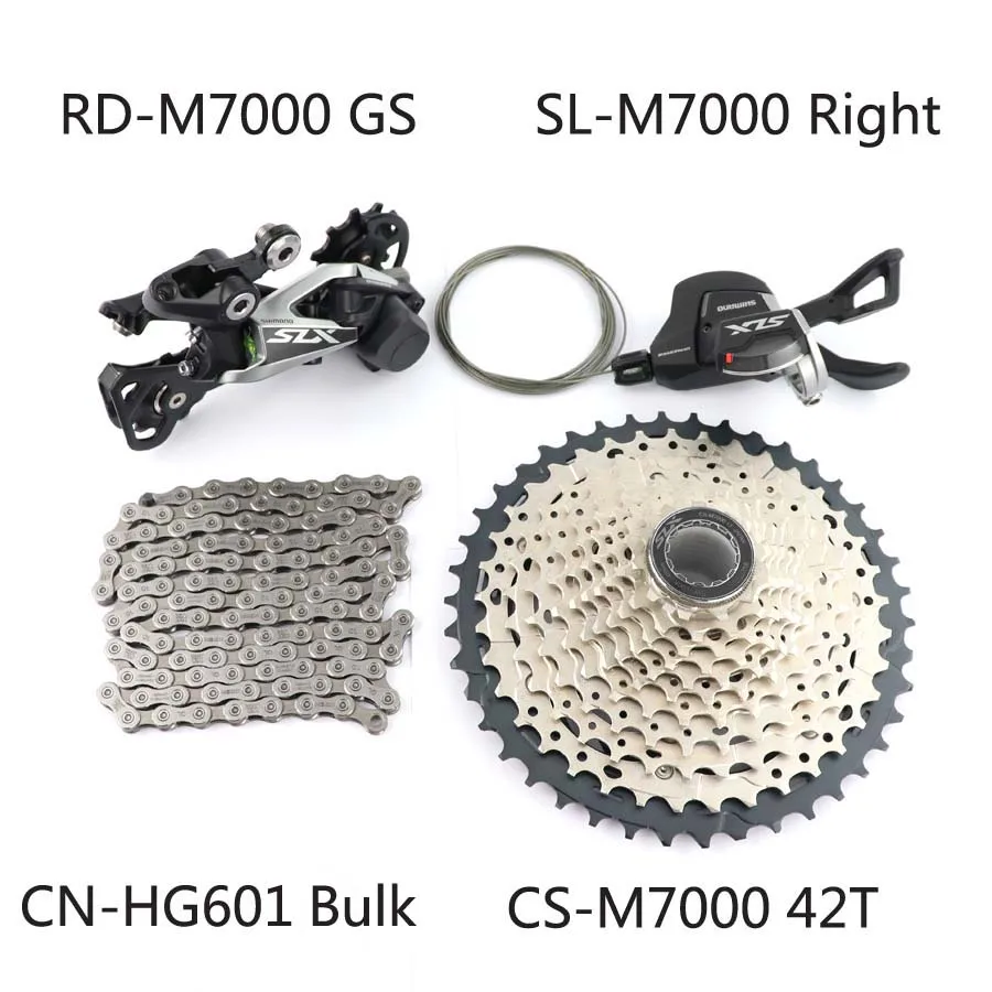 11-42T SHIMANO SLX M7000 группа MTB M7000 кассета sprocke 11 скорость 42T 46T M7000 задний переключатель рычаг переключения передач HG601 11 цепь скорости - Цвет: 11-42T