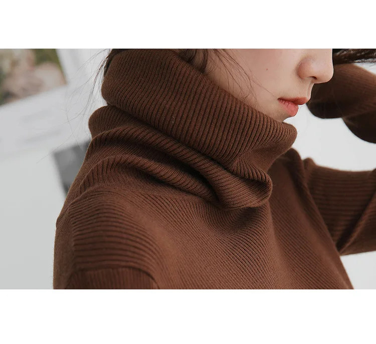 Women Turtleneck Sweater Off Shoulder Knitted Top Slim Ribbed Pullovers | Женская одежда