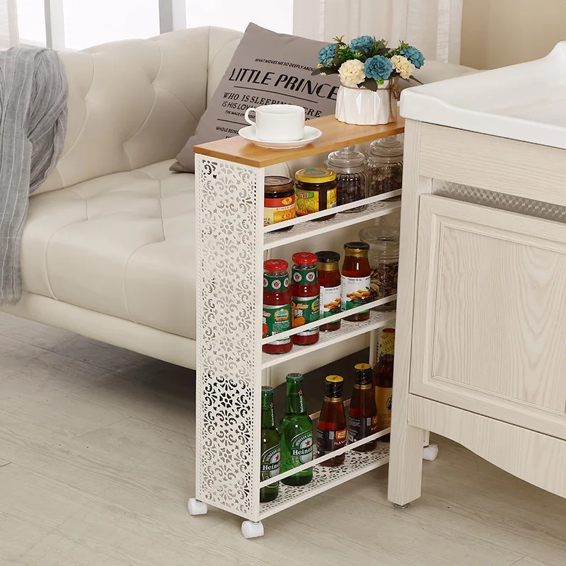 

European-Style Household Iron Storage Rack Kitchen Multi Slot Storage Rack Movable Organizador De Cocina Home Storage BE50SA