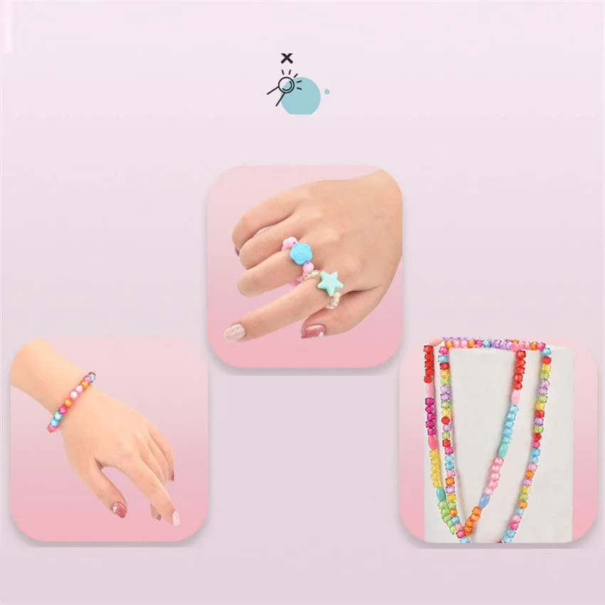 Pop-Arty Bead Toys for Children Girls Creative DIY Handmade Pop Beads Toy Necklace Bracelet Jewelry Set Art Crafts Kids Gifts | Игрушки и