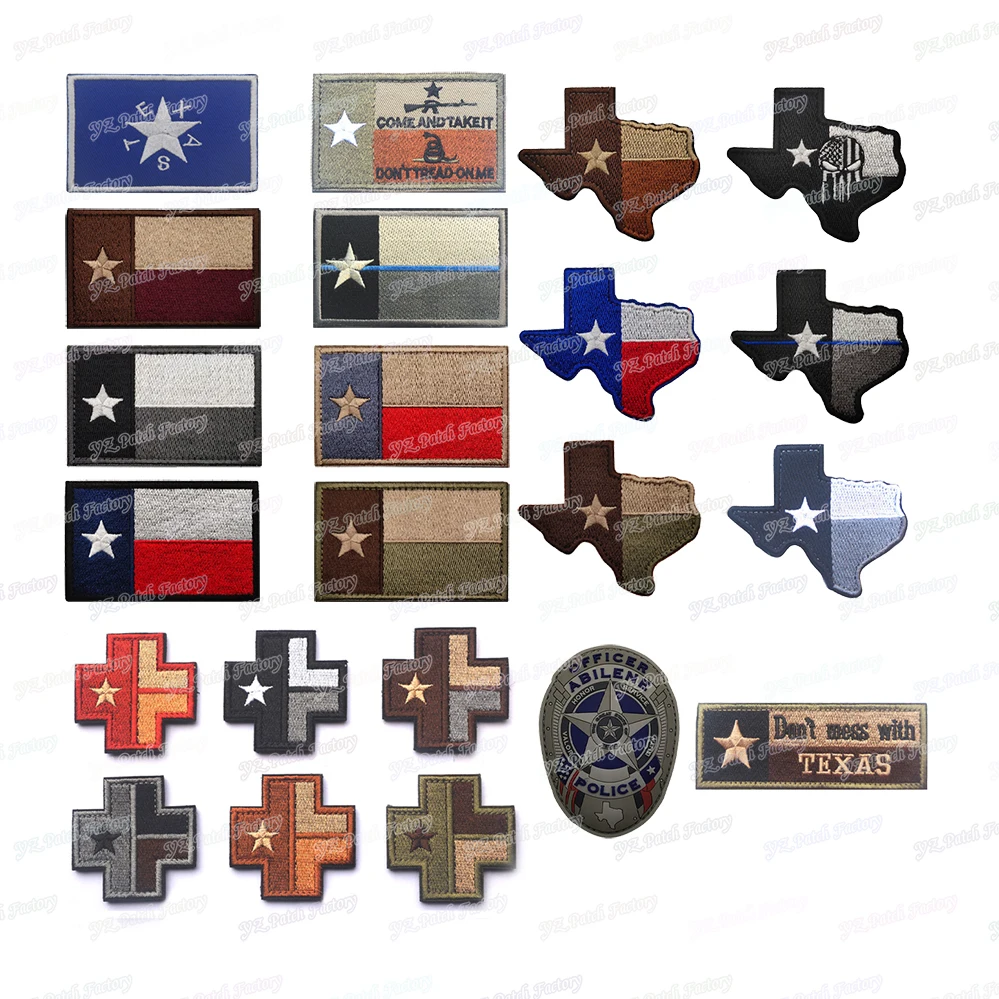 Нашивки с вышивкой в виде флага штата Техаса нашивки картой доксана тактические